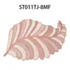 Fornecimento Direto do Fabricante Original Série Hot Stamping Tapete Isolante para Comida Ocidental Jogo Americano Simples em Forma de Folha Tapete para Tigela Pronta Entrega Atacado Talheres