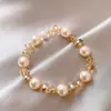 Pulsera Multicapa de Cristal Amarillo de Buena Fortuna para Mujer 2026 Nueva Pulsera de Perlas Lujo Ligero Nicho Accesorio Propicio
