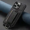 Funda para teléfono con ranura para tarjeta adecuada para iPhone 18 Pro Max, Correa de muñeca para Samsung S26 Ultra, Funda de cuero con soporte para Google 11