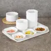 Restaurante de Comida Rápida Vajilla Bol Pequeño y Plato Set Cafetería Escolar Comercial Melamina Estilo Chino Autoservicio Plato de Comida Rápida Bol de Arroz Plástico