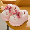 Chinelos de Algodão para Crianças, Sapatos de Algodão com Salto de Bolsa para Meninas, Chinelos de Algodão Quentes de Inverno para Bebês e Crianças em Casa, Atacado