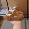 Nuevas Botas de Cuero Tallas Grandes para Niñas Otoño e Invierno 2025, Zapatos Cálidos Birkenstock para Niños, Zapatos Casuales de Lona Antideslizantes de Suela Suave para Niños