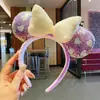 Nuevas Diademas de Lazo con Cabeza de Mickey y Minnie, Lindos Accesorios para el Cabello de Alta Gama con un Toque Fresco y Dulce, Perfectos para el Parque de Diversiones