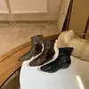 Botines de punta para mujer, nueva colección otoño/invierno 2026, botines cortos de tacón grueso, diseño ajustado, versátiles, con cremallera trasera, botines de moda