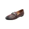 Zapatos de Estilo Británico con Tacón Bajo y Suela Blanda para Mujer, Piel de Vaca Lavada, Nuevo Estilo Otoño 2026, Mocasines sin Cordones para Mujer, Caña Baja