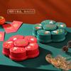 Caixa de Doces Giratória Festiva de Ano Novo Doméstica de Plástico com Seis Compartimentos para Frutas, Nozes, Frutas Secas e Doces