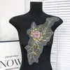 Pegatinas de Tela Bordadas con Cuentas Estereoscópicas Coloridas Forma de Flor Exquisita Decoración DIY Ropa vestido Vestido Bolsos