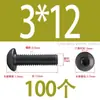 Tornillos de Cabeza Redonda con Hexágono Interior Grado 12.9 Cabeza de Champiñón M2M16 Negro Acero Inoxidable 304 Cabeza Redonda con Hexágono Interior