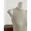 Colete Tricô Temperamento de Garota Quente Desejo Puro Estilo Francês para Mulheres, Novo Top Versátil Sem Mangas Slim-Fit de Verão
