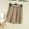 Shorts de Dormir Caseros Adelgazantes de Cintura Alta para Mujer, Pantalones Sueltos de Pierna Ancha de Color Sólido Delgados, Estilo Casual Japonés y Coreano