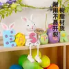 Manualidades de Pascua Decoraciones de Escritorio Soporte de Conejo de Resina con Patas Colgantes Escultura de Conejo de Feliz Pascua