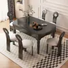 Juego de mesa y sillas de comedor retro de madera maciza usado, estilo francés vintage, extensible, doble uso cuadrado y redondo, mesa de comedor para apartamentos pequeños
