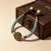 Nuevo brazalete tejido con cuentas vintage de Nepal estilo chino, brazalete de nicho estilo étnico artístico, versátil para exportación transfronteriza