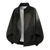 Chaqueta de aviador retro con cuello alto para hombre, chaqueta corta elegante y sofisticada de estilo americano con hombros rectos