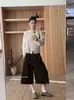 Pantalones Acampanados Anchos Cortos de Pana Otoño Nuevo 2026 para Mujer, Pantalones Casuales Sueltos Vintage 26137