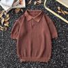 Camisa Polo de Manga Curta com Lapela Masculina Camiseta da Moda de Verão Estilo Coreano Slim Moderna 2025 Nova Versátil Camiseta Top