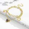 Nueva Pulsera de Acero de Titanio Europeo y Americano de Venta Caliente para Mujer Estilo ins Personalizada Moderna Resistente al Color Pulsera Antidesvanecimiento Pulsera Chapada en Oro