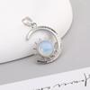 Colgantes de Piedra Natural y Cristal de Estrella y Luna de Venta Caliente Europea y Americana, Regalos de Moda, Colgantes de Collar de Cuarzo Rosa, Accesorios de Joyería al por Mayor