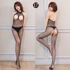 Serie de Ropa de Malla Ting Xiang Nocturna Lencería Sexy Abertura en la Entrepierna Tentación Pasión Transparencia Talla Grande Gratuito Conjunto de Medias de Malla de una Pieza