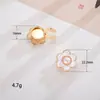 Anel Elegante Versátil com Strass Flor de Pérola Botões Decorativos para Punho de Camisa Gola Acessórios DIY Exclusivos Unisex Atacado