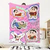 Manta de Viaje de Franela Crayon Shin-Chan Manta de Almuerzo de Dibujos Animados para Niños Tamaño Grande Portátil Manta Decorativa para el Ocio