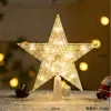 Decoración navideña en stock, luces LED de batería, luces de estrellas luminosas en la parte superior del árbol de Navidad, diseño de ventana de centro comercial para transfronterizos