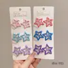 Cor Dopamina Y2K Estrela Pentagonal Pequeno Grampo de Cabelo Acessório de Cabeça Infantil Franja Fofa Infantil Grampo Lateral Desfiado