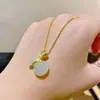 [Acero de Titanio] Nuevo Colgante de Grúa Viento Frío 2020 para Mujer Diseño de Nicho Accesorios Cadena para Clavícula de Ópalo