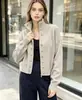 Cardigan de Tricô Gola Alta Europeu e Americano Transpassado Duplo Feminino Novo Estilo Outono e Inverno Suéter Jaqueta Feminina Top Casual Versátil