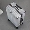 Maleta de Viaje con Marco de Aluminio Maleta con Ruedas 24 pulgadas Maleta de Mano 20 pulgadas Maleta de Viaje para Estudiantes Candado de Contraseña Estuche de Cuero Ruedas Universales Silenciosas