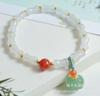 Pulseira Verde Natural Xinjiang Tianshan Pulseira de Jade Branco Pulseira de Bambu Flutuante Suprimento para Presente ao Vivo