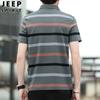 JEEP SPIRIT nueva camisa Polo de verano de manga corta a rayas para hombre solapa algodón transpirable control de precio 118 yuanes