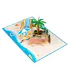 Tarjeta de felicitación tridimensional hecha a mano para viajes de jubilación universal creativa, Tarjeta de regalo de vacaciones de verano en la playa, Regalo universal de cumpleaños