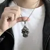 Colgante de calavera grande retro dominante de acero de titanio para hombre, collar punk de moda, joyería hip hop, venta al por mayor de fábrica