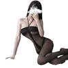 Postura Diversión Lencería Gordita Delgada Usando Pasión Abertura Libre Sexy Cuello Colgante Medias de Seda Mallas Ropa Transparente para Mujeres 5103