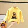 Camiseta Térmica de Felpa Cepillada para Niña Manga Larga Estilo Otoño/Invierno Cuello Semi-Alto Prenda Interior Superior Camiseta Casual de Manga Larga para Niña