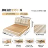 Cama de Casal Dupla de Veludo Chenille com Gaveta de Armazenamento Caixote Alto Cama de Tecido