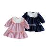Vestido para Niña Otoño Nuevo Estilo Estilo Universitario Solapa Corbata de Lazo Niños Pequeños y Medianos Cuello Marino Vestido para Bebé Niña Niños