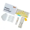 Utensilios para pastel cumpleaños juego de regalo de seis piezas tienda de repostería juego de suministros para fiesta al por mayor juego de cubiertos y platos desechables
