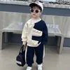 Conjunto de Ropa para Niños de Primavera y Otoño, Atuendo Casual Elegante de Dos Piezas Estilo Coreano para Niños, Ropa para Bebés al por Mayor para Comercio Exterior