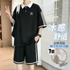 Conjunto de Camisetas de Manga Corta para Jóvenes Niños, Estudiantes de Secundaria y Preparatoria, Camisa Polo con Cuello de Seda Helada, Atuendo de Verano Atractivo para Niños Mayores