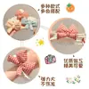 Elástico de cabelo para meninas com laço e bolinhas, scrunchie para crianças, faixa de cabelo elástica que não danifica o cabelo, acessório de cabelo para coque
