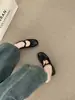 Sapatos Flats Franceses Retrô Bico Redondo Couro Macio Sapatos de Vovó 2026 Primavera Novos Versáteis Confortáveis Sapatilhas Femininas
