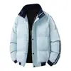 Abrigo de Algodón con Relleno para Hombre, Invierno Nuevo, Cuello Alto, Chaqueta Acolchada Gruesa y Cálida con Tres Rayas, Ropa de Abrigo Holgada de Talla Grande