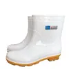 Botas Blancas de Higiene Alimentaria, Botas de Lluvia Multifuncionales, Altura Media del Tobillo, Resistentes al Desgaste, Resistentes a Ácidos, Álcalis y Sales, Botas de Lluvia de Protección Laboral