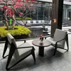 Silla Sofá de Exterior Resort Aleación de Aluminio Diseñador Madera Maciza Balcón Hotel Club Zona de Ocio
