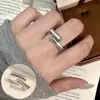 Anillo retorcido de líneas geométricas entrelazadas para mujer, multicapa, exquisito, versátil, anillo abierto de nuevo estilo, anillo creativo para el dedo índice