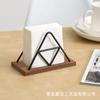 Suporte de tecido triangular de madeira maciça suporte de guardanapo de aço inoxidável base de tecido de mesa sala de jantar mesa rack de armazenamento de tecido