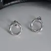 Brincos Mobius de Prata S925 com Agulha, Brilhantes em Diamante, Estilo Vintage para Mulheres, com Design Cool e Elegante Apresentando Inlays de Zircônia