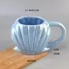 Caneca de Cerâmica Criativa com Concha Transfronteiriça Xícara de Café Presente de Alto Padrão Xícara de Cerâmica Chá da Tarde Personalização de Natal